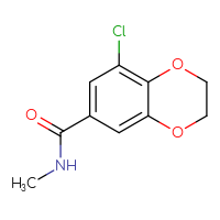 Chemical structure of 8-chloro-N-methyl-2,3-dihydro-1,4-benzodioxine-6-carboxamide - CSSB00000190643
