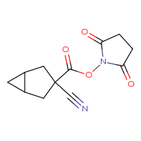 Chemical structure of 2,5-dioxopyrrolidin-1-yl 3-cyanobicyclo[3.1.0]hexane-3-carboxylate - CSSB20269493586