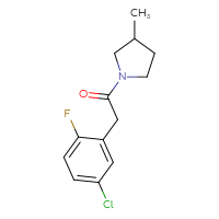 Chemical structure of 2-(5-chloro-2-fluorophenyl)-1-(3-methylpyrrolidin-1-yl)ethan-1-one - CSSB07171868825