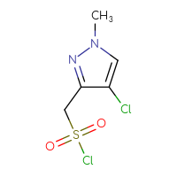 Chemical structure of (4-chloro-1-methyl-1H-pyrazol-3-yl)methanesulfonyl chloride - CSSB00120236675