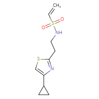 Chemical structure of N-[2-(4-cyclopropyl-1,3-thiazol-2-yl)ethyl]ethene-1-sulfonamide - CSSB21332070426