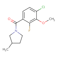 Chemical structure of 1-(4-chloro-2-fluoro-3-methoxybenzoyl)-3-methylpyrrolidine - CSSB06982926755