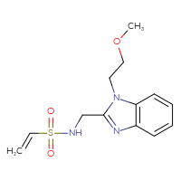 Chemical structure of N-{[1-(2-methoxyethyl)-1H-1,3-benzodiazol-2-yl]methyl}ethene-1-sulfonamide - CSSB21332053498