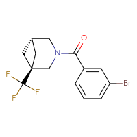 Chemical structure of (1r,5r)-3-(3-bromobenzoyl)-1-(trifluoromethyl)-3-azabicyclo[3.1.1]heptane - CSSB20904269005