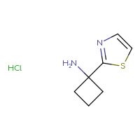 Chemical structure of 1-(1,3-thiazol-2-yl)cyclobutan-1-amine hydrochloride - CSSB03437850991