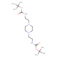 Chemical structure of tert-butyl N-{2-[4-(2-{[(tert-butoxy)carbonyl]amino}ethyl)piperazin-1-yl]ethyl}carbamate - CSSB00113830850