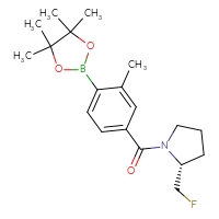 Chemical structure of (2R)-2-(fluoromethyl)-1-[3-methyl-4-(4,4,5,5-tetramethyl-1,3,2-dioxaborolan-2-yl)benzoyl]pyrrolidine - CSSB02533255029