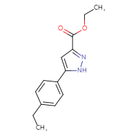 Chemical structure of ethyl 5-(4-ethylphenyl)-1H-pyrazole-3-carboxylate - CSSB00904946113