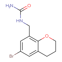 Chemical structure of [(6-bromo-3,4-dihydro-2H-1-benzopyran-8-yl)methyl]urea - CSSB21432556089