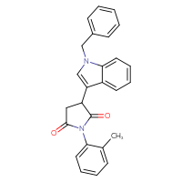 Chemical structure of 3-(1-benzyl-1H-indol-3-yl)-1-(2-methylphenyl)pyrrolidine-2,5-dione - CSSB00121688765