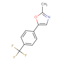 Chemical structure of 2-methyl-5-[4-(trifluoromethyl)phenyl]-1,3-oxazole - CSSB00036599584