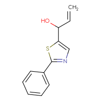 Chemical structure of 1-(2-phenyl-1,3-thiazol-5-yl)prop-2-en-1-ol - CSSB21239123081