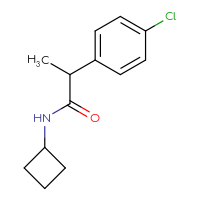 Chemical structure of 2-(4-chlorophenyl)-N-cyclobutylpropanamide - CSSB00064465154