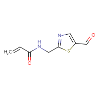 Chemical structure of N-[(5-formyl-1,3-thiazol-2-yl)methyl]prop-2-enamide - CSSB21332164213