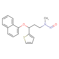 Chemical structure of methyl[3-(naphthalen-1-yloxy)-3-(thiophen-2-yl)propyl]nitrosoamine - CSSB03496549558