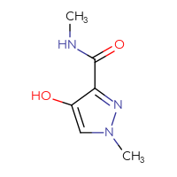 Chemical structure of 4-hydroxy-N,1-dimethyl-1H-pyrazole-3-carboxamide - CSSB21043406634