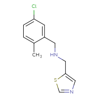 Chemical structure of [(5-chloro-2-methylphenyl)methyl][(1,3-thiazol-5-yl)methyl]amine - CSSB00020354799