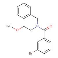 Chemical structure of N-benzyl-3-bromo-N-(2-methoxyethyl)benzamide - CSSB00000155412