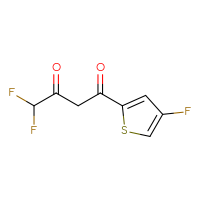 Chemical structure of 4,4-difluoro-1-(4-fluorothiophen-2-yl)butane-1,3-dione - CSSB02235353115