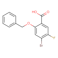 Chemical structure of 2-(benzyloxy)-4-bromo-5-fluorobenzoic acid - CSSB03439743858