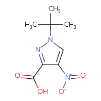 Chemical structure of 1-tert-butyl-4-nitro-1H-pyrazole-3-carboxylic acid - CSSB00010245040