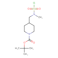Chemical structure of tert-butyl 4-{[(chlorosulfonyl)(methyl)amino]methyl}piperidine-1-carboxylate - CSSB00154451712