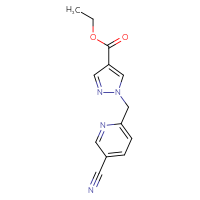 Chemical structure of ethyl 1-[(5-cyanopyridin-2-yl)methyl]-1H-pyrazole-4-carboxylate - CSSB02220282825