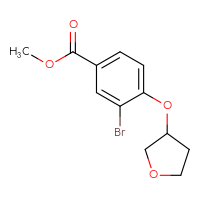 Chemical structure of methyl 3-bromo-4-(oxolan-3-yloxy)benzoate - CSSB00025705649