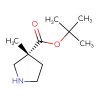 Chemical structure of tert-butyl (3R)-3-methylpyrrolidine-3-carboxylate - CSSB03624025390