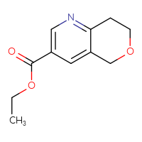 Chemical structure of ethyl 5H,7H,8H-pyrano[4,3-b]pyridine-3-carboxylate - CSSB00043355668