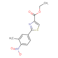 Chemical structure of ethyl 2-(3-methyl-4-nitrophenyl)-1,3-thiazole-4-carboxylate - CSSB00020626079