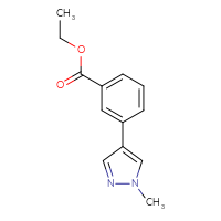 Chemical structure of ethyl 3-(1-methyl-1H-pyrazol-4-yl)benzoate - CSSB01995212055