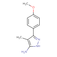 Chemical structure of 3-(4-methoxyphenyl)-4-methyl-1H-pyrazol-5-amine - CSSB00000244783