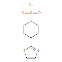 Chemical structure of 4-(1,3-thiazol-2-yl)piperidine-1-sulfonyl chloride - CSSB06378265544