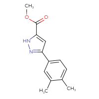 Chemical structure of methyl 3-(3,4-dimethylphenyl)-1H-pyrazole-5-carboxylate - CSSB00000699513