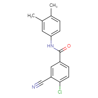 Chemical structure of 4-chloro-3-cyano-N-(3,4-dimethylphenyl)benzamide - CSSB02032838257