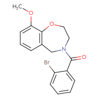 Chemical structure of 4-(2-bromobenzoyl)-9-methoxy-2,3,4,5-tetrahydro-1,4-benzoxazepine - CSSB00971792345