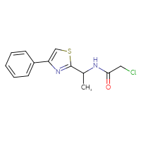 Chemical structure of 2-chloro-N-[1-(4-phenyl-1,3-thiazol-2-yl)ethyl]acetamide - CSSB02006833042