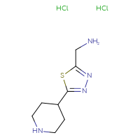 Chemical structure of 1-[5-(piperidin-4-yl)-1,3,4-thiadiazol-2-yl]methanamine dihydrochloride - CSSB20963527529