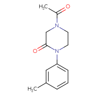 Chemical structure of 4-acetyl-1-(3-methylphenyl)piperazin-2-one - CSSB21291565489