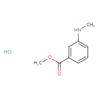 Chemical structure of methyl 3-(methylamino)benzoate hydrochloride - CSSB03496549566
