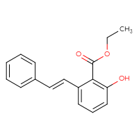 Chemical structure of ethyl 2-hydroxy-6-[(1E)-2-phenylethenyl]benzoate - CSSB00025770286