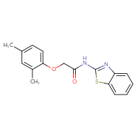 Chemical structure of N-(1,3-benzothiazol-2-yl)-2-(2,4-dimethylphenoxy)acetamide - CSSB00028004749