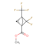 Chemical structure of methyl (1r,3r)-2,2-difluoro-3-(trifluoromethyl)bicyclo[1.1.1]pentane-1-carboxylate - CSSB14970081309