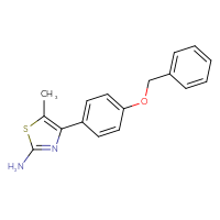 Chemical structure of 4-[4-(benzyloxy)phenyl]-5-methyl-1,3-thiazol-2-amine - CSSB00052924107