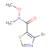 Chemical structure of 4-bromo-N-methoxy-N-methyl-1,3-thiazole-5-carboxamide - CSSB00016094422