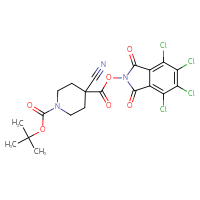 Chemical structure of 1-tert-butyl 4-(4,5,6,7-tetrachloro-1,3-dioxo-2,3-dihydro-1H-isoindol-2-yl) 4-cyanopiperidine-1,4-dicarboxylate - CSSB20271124113