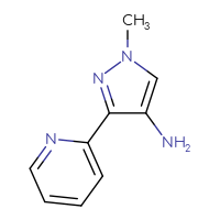 Chemical structure of 1-methyl-3-(pyridin-2-yl)-1H-pyrazol-4-amine - CSSB00000688466