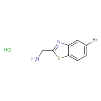 Chemical structure of 1-(5-bromo-1,3-benzothiazol-2-yl)methanamine hydrochloride - CSSB00102678620