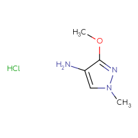 Chemical structure of 3-methoxy-1-methyl-1H-pyrazol-4-amine hydrochloride - CSSB00000717846